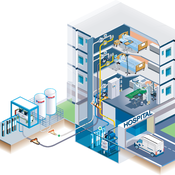 شیرآلات ایستگاه های تقلیل دهنده فشار بخار بیمارستان ها